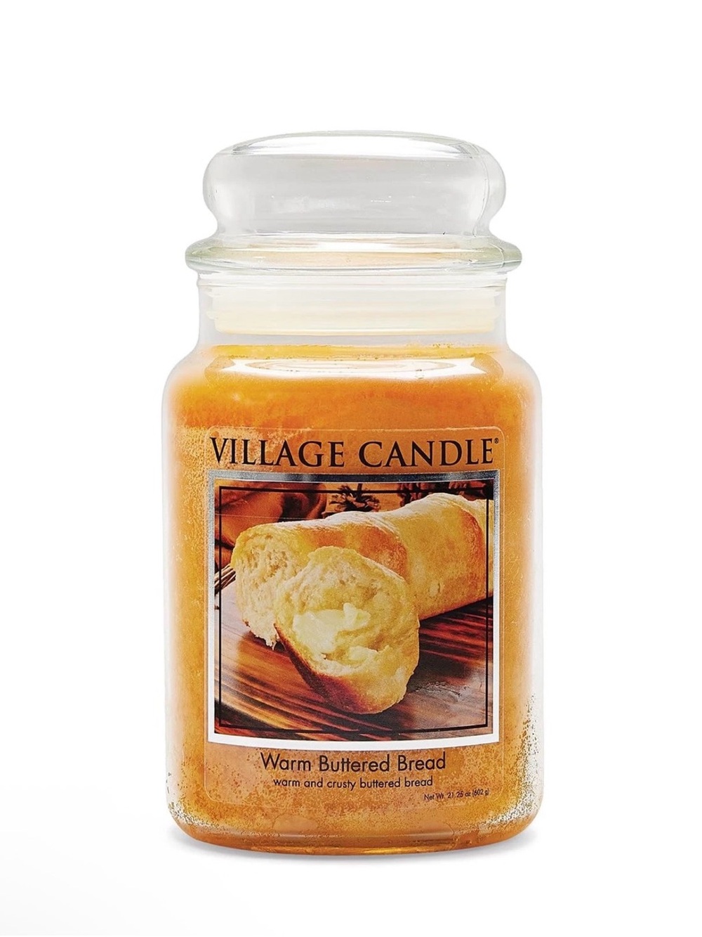 Village candle Warm Buttered Bread Scented Jar Candle - Amber